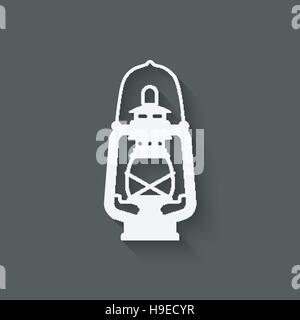 Öl-Laterne-Silhouette. Vektor-Illustration - Eps 10 Stock Vektor