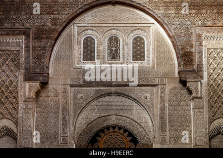 El-Attarine Medersa, Fez El Bali, Fes, Marokko Stockfoto