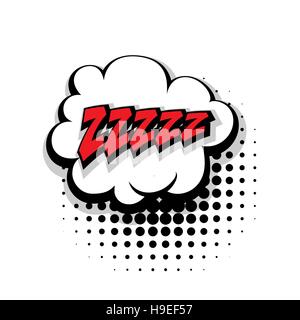 Comic-Text Zzz Schlaf Pop-Art Blase Stock Vektor