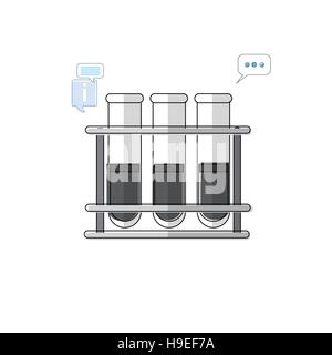 Reagenzgläser Set Medizin Symbol dünne Linie Stock Vektor