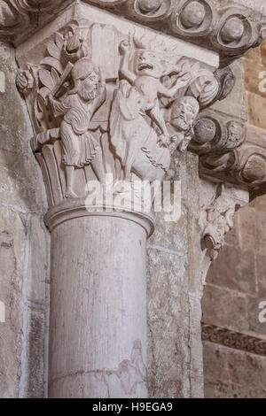 La Basilique von Sainte Madeleine de Vezelay 11. Jahrhundert Benediktiner Kloster, Burgund, Frankreich Stockfoto