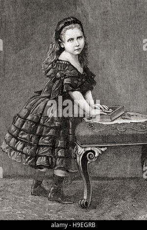 Prinzessin Beatrice von Großbritannien, später Prinzessin Henry von Battenberg, 1857 – 1944.  Fünfte Tochter und jüngste Kind von Königin Victoria und Prinz Albert. Sehen Sie hier 4 Jahre. Stockfoto