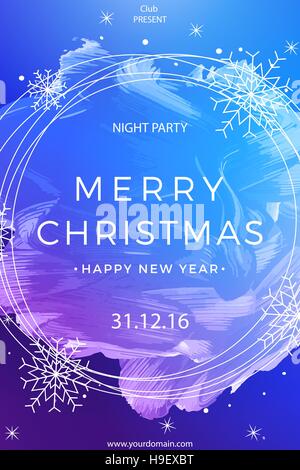 Christmas Party Design-Vorlage. Vektor-Illustration-Einladung im Nachtclub Stock Vektor