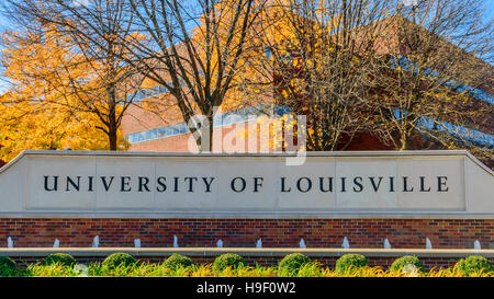 LOUISVILLE, KY, USA - NOV. 20, 2016: the University of Louisville (UofL) ist eine staatliche Universität in Louisville, Kentucky. Die University of Louisville Stockfoto