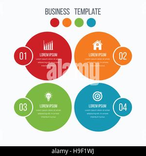 Infografiken Vorlage vier Optionen mit Kreis Stock Vektor