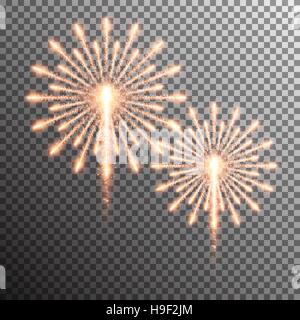 isolierte realistische Vektor Feuerwerk Stock Vektor