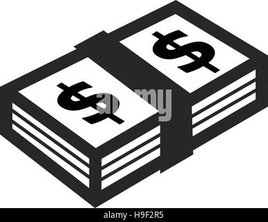 Festlegen der Sicherheit Bündel Geld Liniensymbol Stock Vektor