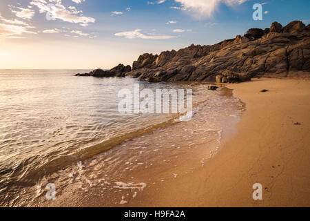 Das Meer und die unberührten Strände von Chia, Insel Sardinien, Italien. Stockfoto