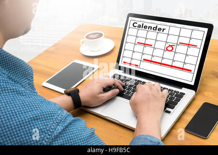 Kalender Planer Organisationsverwaltung erinnern Stockfoto