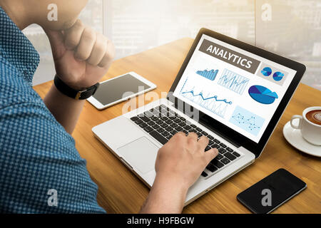 Analyse (Analyse analytische Marketing Graph-Diagramm) Stockfoto