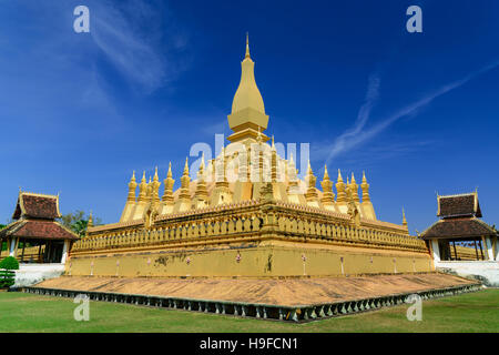 Pha, dass Luang Vientiane Sehenswürdigkeiten von Vientiane, Laos. Stockfoto