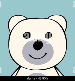 Weißer Bär lustige Cartoon Tierspielzeug. Stock Vektor