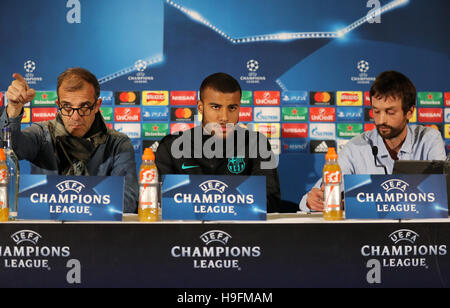 Barcelonas Rafinha auf der Pressekonferenz im Celtic Park, Glasgow. Stockfoto