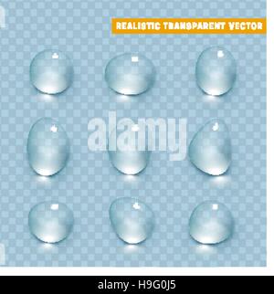 Wassertropfen realistische Set isolierte Elemente design Stock Vektor
