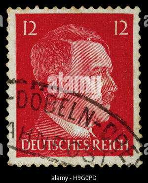 DEUTSCHEN REICHES. Ca. 1939 - c.1944: eine Briefmarke mit Darstellung von Adolf Hitler Stockfoto