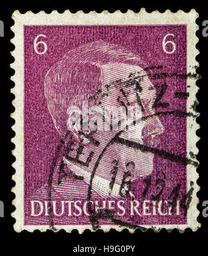 DEUTSCHEN REICHES. Ca. 1939 - c.1944: eine Briefmarke mit Darstellung von Adolf Hitler Stockfoto