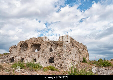 Die Ruinen des antiken byzantinischen Krankenhauses in Side, Türkei. Stockfoto