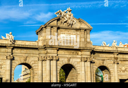 Puerta de Alcala, eines der alten Tore in Madrid, Spanien Stockfoto