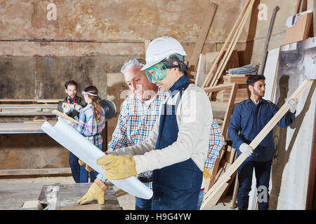 Tischler Prüfung Grundriss für nächsten proyect Stockfoto