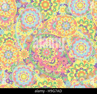Nahtlose Blumenmuster Paisley. Paisley farbigen Hintergrund Stock Vektor