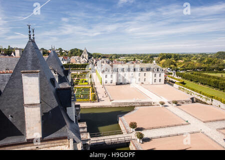 Chateau de Villandry, Villandry, Indre-et-Loire, Frankreich. Stockfoto
