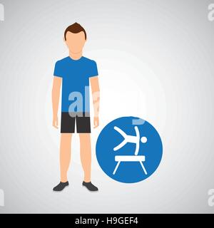 Sport Mann Konzept künstlerische Gymnastik Icon Design Vektor Illustration Eps 10 Stock Vektor