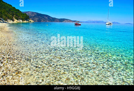 Landschaft des Gidaki Strandes Ithaka Griechenland Stockfoto