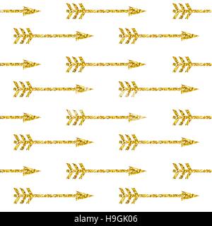 Nahtlose Vektormuster mit Goldglitter. Schöne geometrische Musterdesign mit Goldglitter für Textil und Dekoration. Stock Vektor