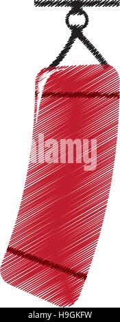 farbige Silhouette rot Boxsack Zeichnungssymbol Stock Vektor