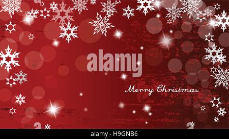Zusammenfassung Hintergrund mit Schneeflocken und Frohe Weihnachten Text. Stock Vektor