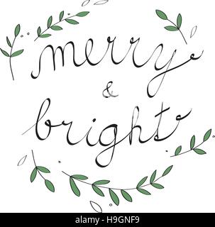 Handschriftlich Weihnachten Illustration mit Weihnachtslied. Stock Vektor