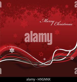 Zusammenfassung Hintergrund mit Schneeflocken, Linien und Text Frohe Weihnachten. Stock Vektor