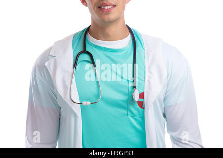 Junger Arzt mit Stethoskop Herz medizinische Stockfoto