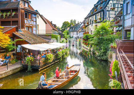 Colmar, Teil der alten Stadt namens Venedig landschaftlich malerische Kleinstadt, Elsass, Frankreich Stockfoto