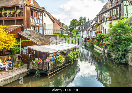 Colmar, Teil der alten Stadt namens Venedig landschaftlich malerische Kleinstadt, Elsass, Frankreich Stockfoto