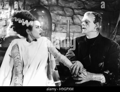 DIE Braut von FRANKENSTEIN 1935 Universal Pictures Film mit Boris Karloff und Elsa Lanchester Stockfoto