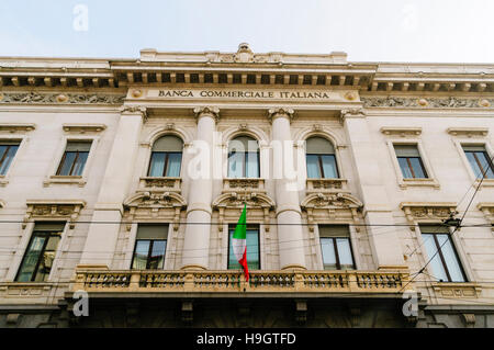 Palast und Sitz der Banca Commerciale Italia Stockfoto