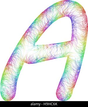 Regenbogen-Skizze-Schriftdesign - Buchstabe A Stock Vektor