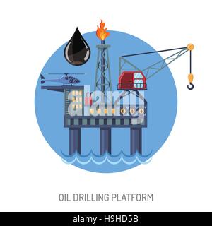 Öl-Bohr-Plattform-Konzept Stock Vektor