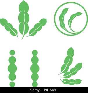 Satz von Green isoliert verlässt Logos. Logo-Kollektion Elements zu Pflanzen. Naturprodukte zu unterzeichnen. Blatt-Symbol. Heilkräuter-Symbol. Vektor-Illustration. Stock Vektor