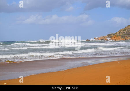 Ramla Bay in einem Sturm Stockfoto