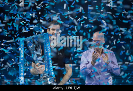 Barclays ATP World Tour Finals 2016 Singles Präsentation Partei, Andy Murray Nummer eins der Welt, The O2, London. © Sportsimages Stockfoto