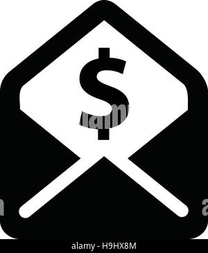 Umschlag Geld Symbol Flachbild Grafik Design Stock Vektor