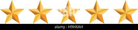 Fünf goldene Sterne Stock Vektor