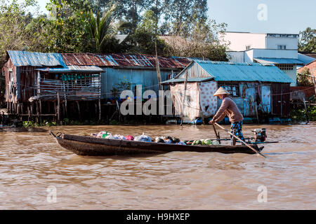 schwimmenden Markt in Can Tho, Mekong-Delta, Vietnam, Asien Stockfoto