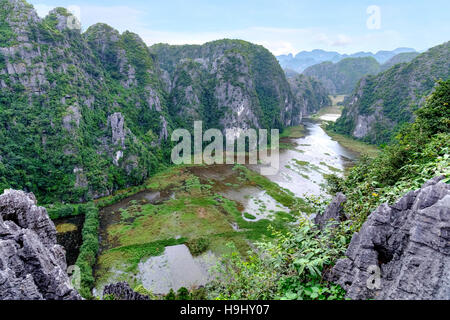 Hängen Sie Mua, Tam Coc, Ninh Binh, Vietnam, Asien Stockfoto