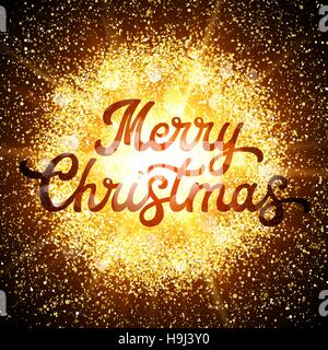 Vintage Frohe Weihnachten und ein glückliches neues Jahr kalligraphische und typografische Hintergrund mit Kreide Wort Kunst auf Tafel Stock Vektor