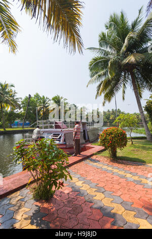 Kerala Wasserstraße Hotelresort, Kerala, Indien Stockfoto