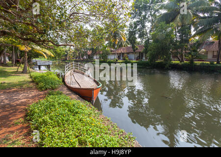 Kerala Wasserstraße Hotelresort, Kerala, Indien Stockfoto