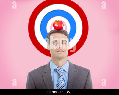 Zusammengesetztes Bild der schönen Geschäftsmann mit geschlossenen Augen Stockfoto